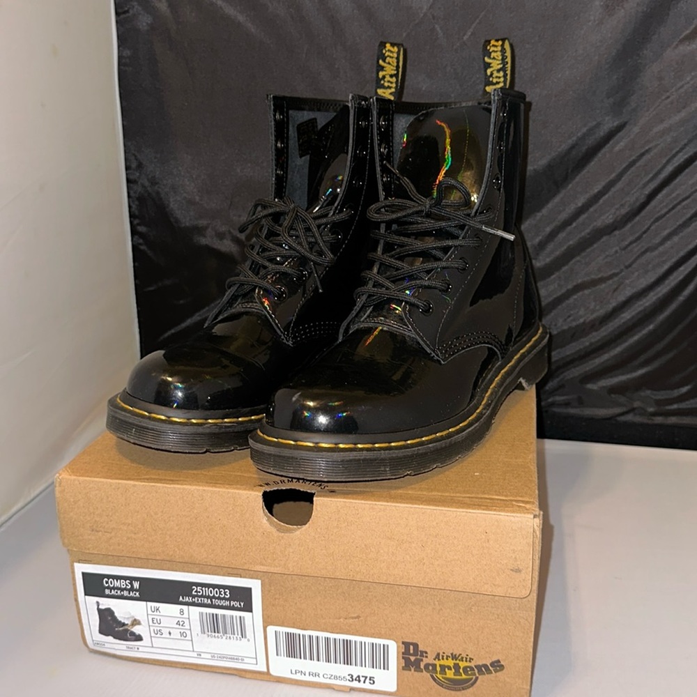 Dr. Martens black rainbow boots women’s size 10